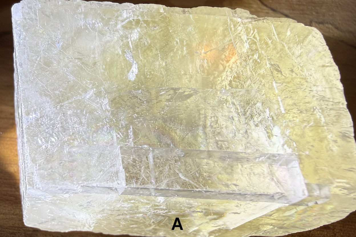 Close up showing fractures white calcite specimen B 
