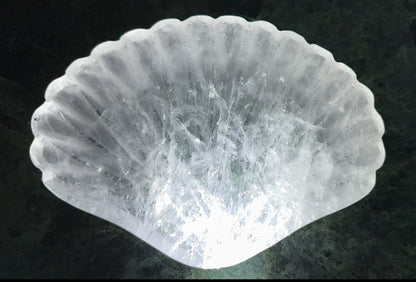 Clear Quartz Shell Bowl With Fluorite Shells and Aventurine Fish - Main Street Crystals & Minerals