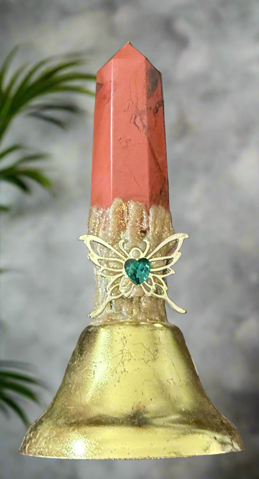 Altar Bell Butterfly and Red Jasper Finial - Main Street Crystals & Minerals