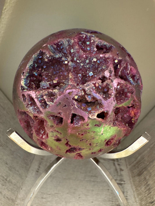 Angel Aura Sphalerite crystal sphere front view