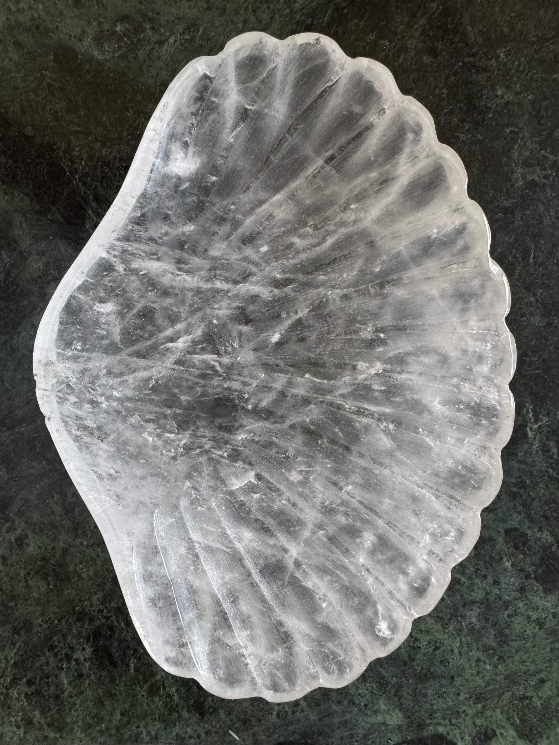 Clear Quartz Shell Bowl With Fluorite Shells and Aventurine Fish - Main Street Crystals & Minerals
