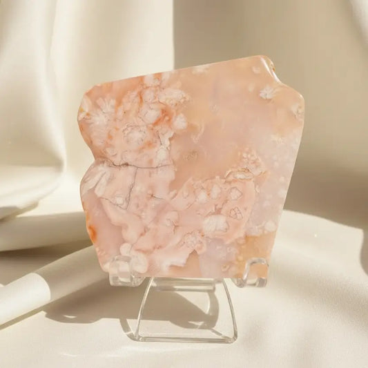 Flower Agate mini slab pinks, soft cream colors