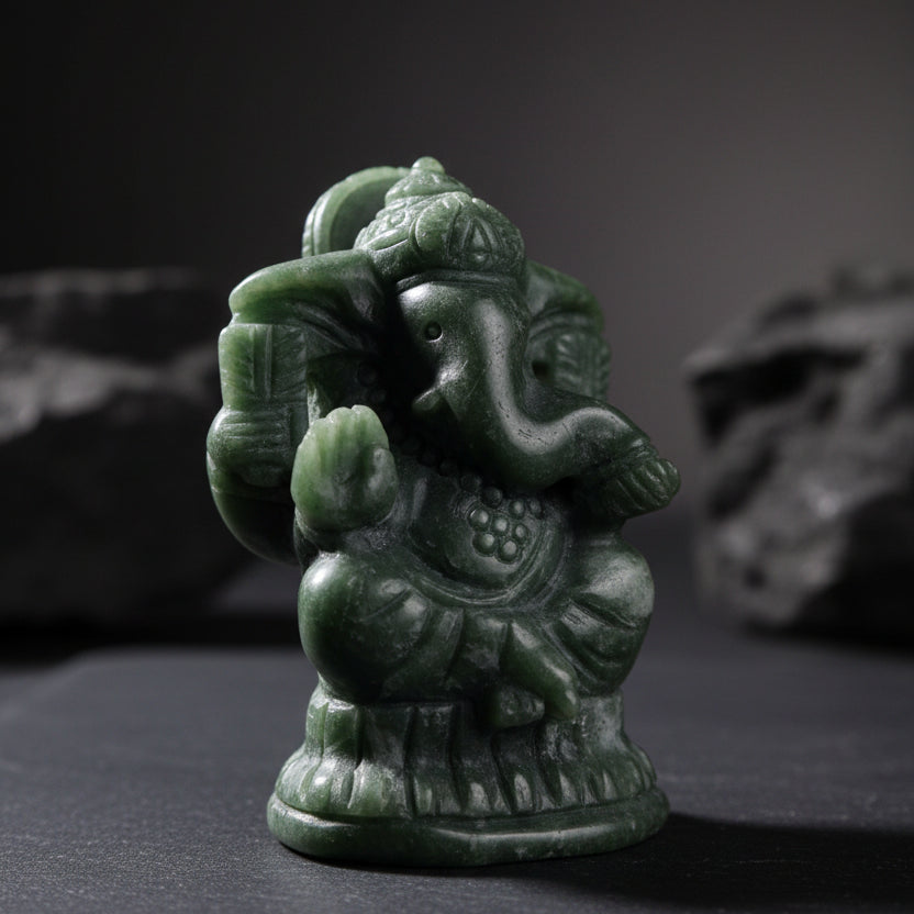 Serpentine Ganesha figurine beautiful carving