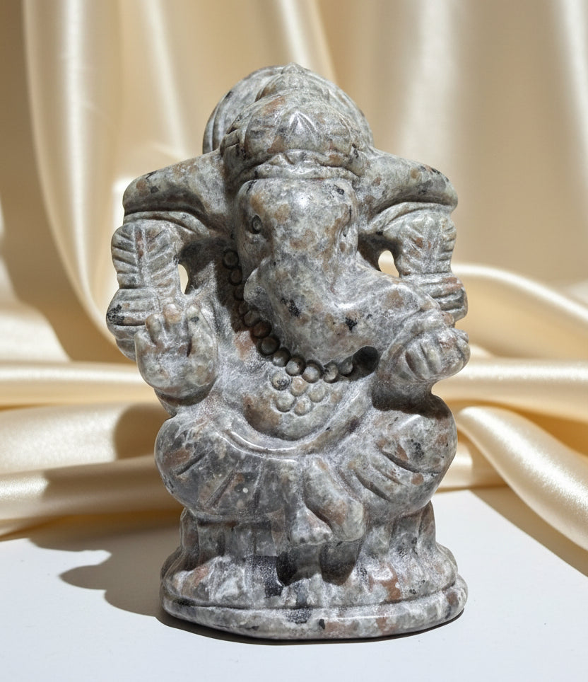 Ganesha Figurine carved from uv reactive Yooperlite