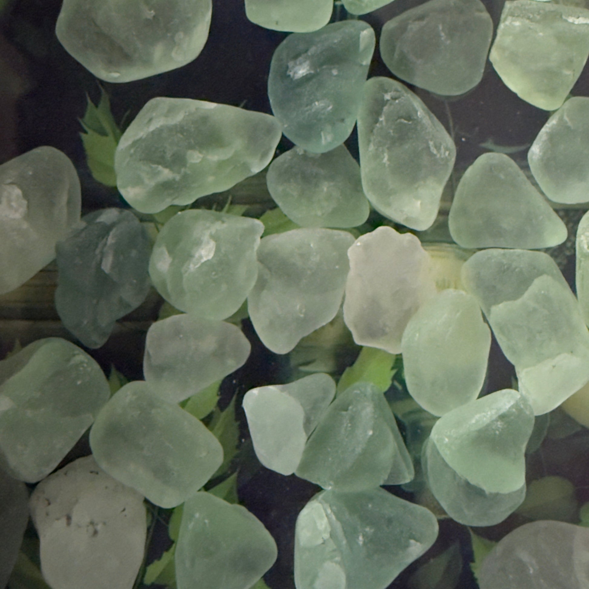 Green Aventurine stones for Potions Wishes and Spells shadow box