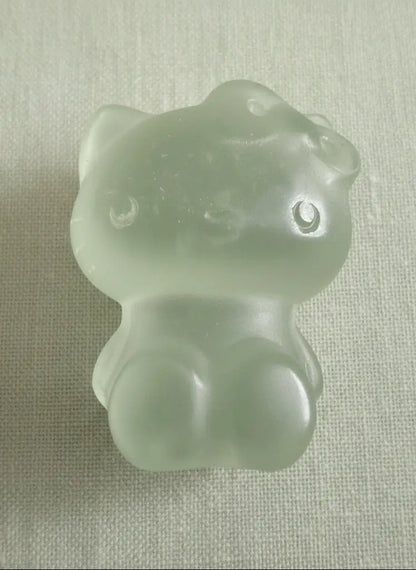 Light Green Hello Kitty Chatoyant selenite carving