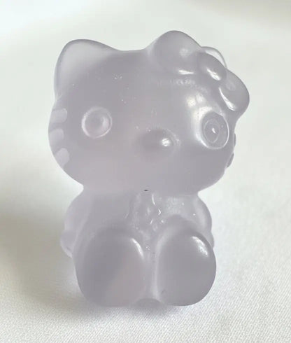 Hello Kitty White Chatoyant Selenite Carving