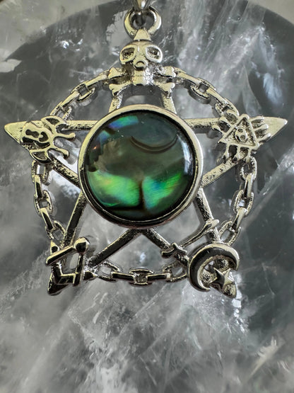 Abalone shell star pendant with iridescent Mother-of-Pearl