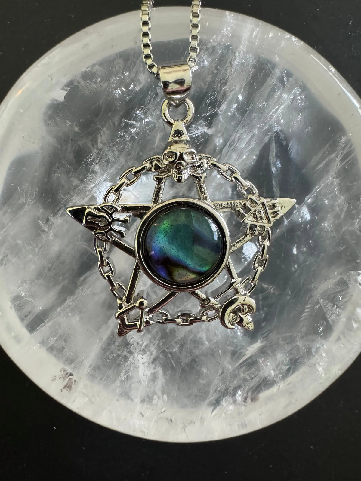 Abalone Mother-of-Pearl pendant close-up