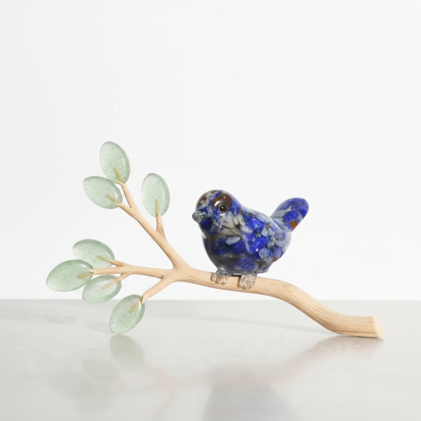 Lapis Lazuli orgonite bird resin genuine blue lapis gravel encased by resin with metal shavings included