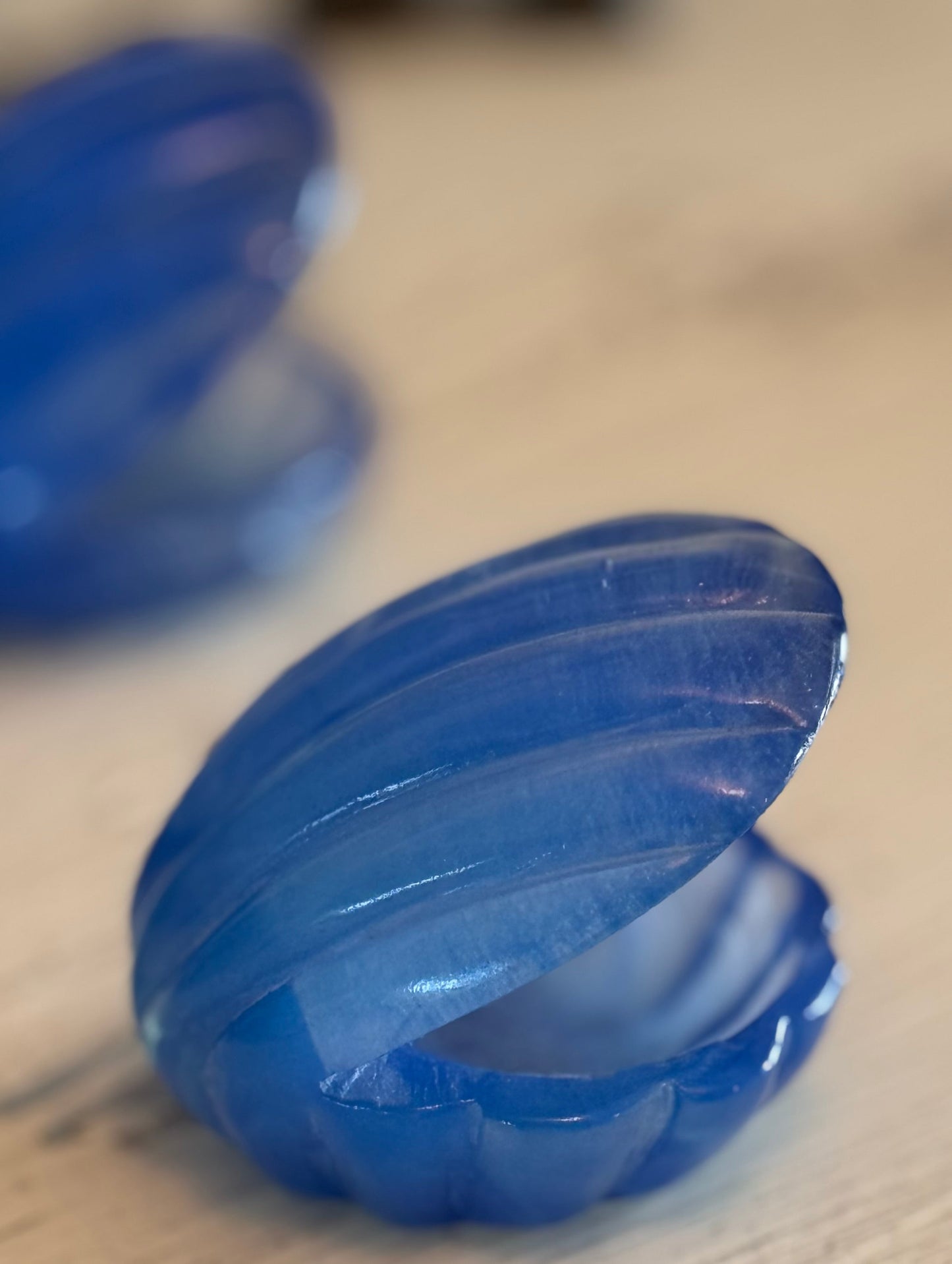 Blue Calcite Carved Clam Shell Bowl - Main Street Crystals & Minerals