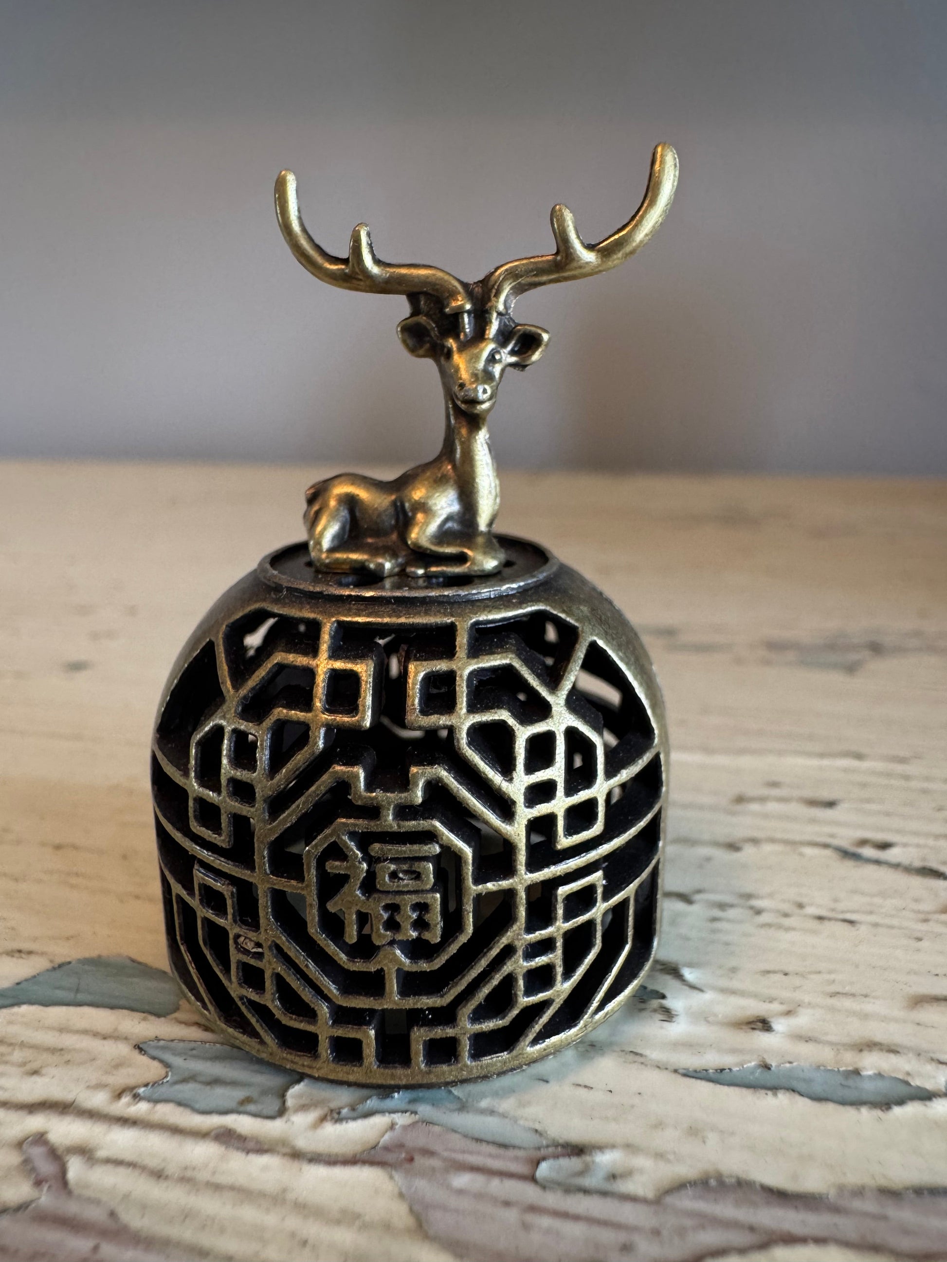Brass Metal Incense Holder / Sphere Displaty - Main Street Crystals & Minerals