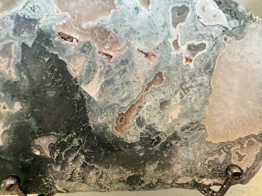 Moss Agate Chalcedony slab with green inclusions