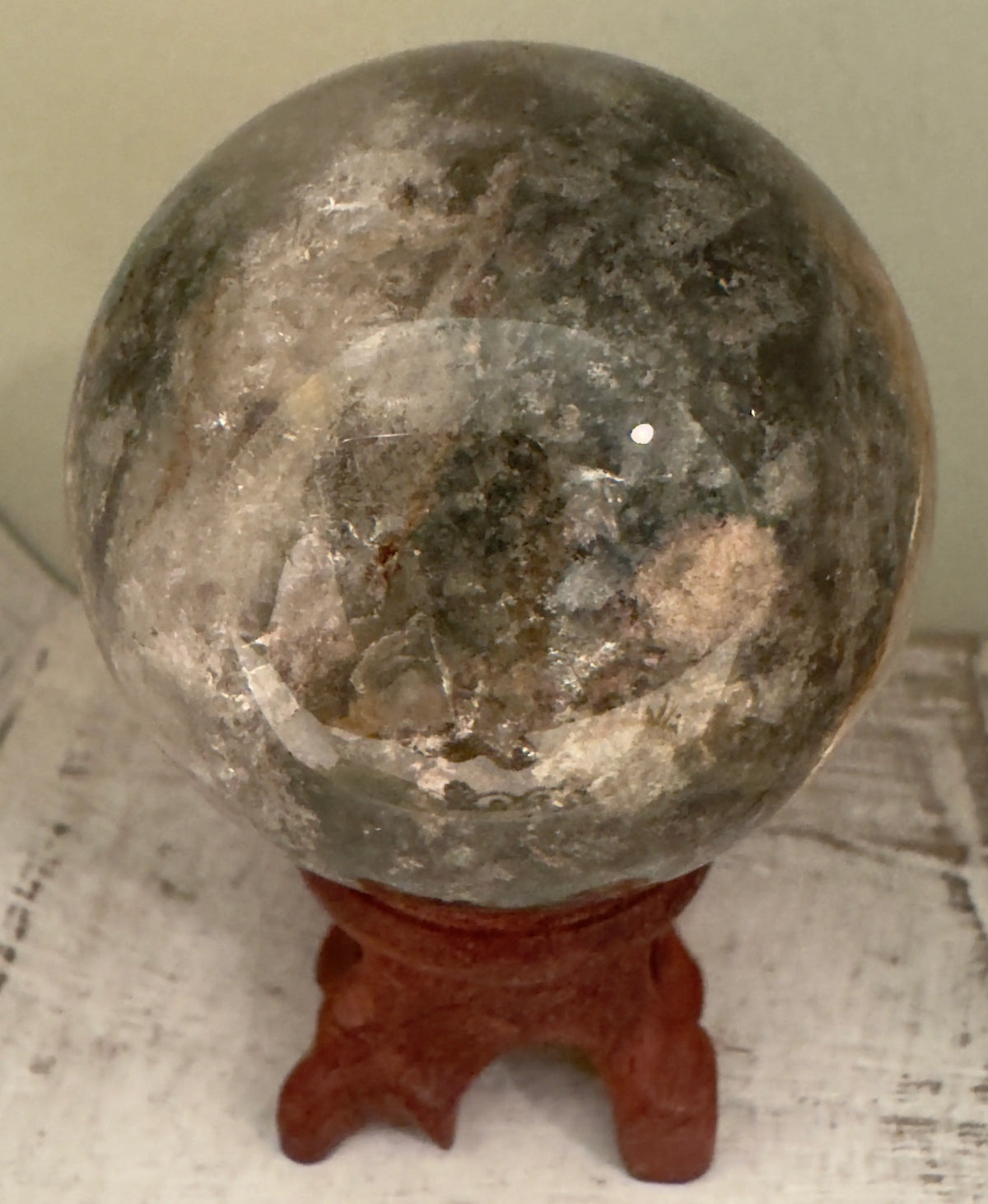 Ghost Quartz Phantom Quartz sphere showing internal inclusions