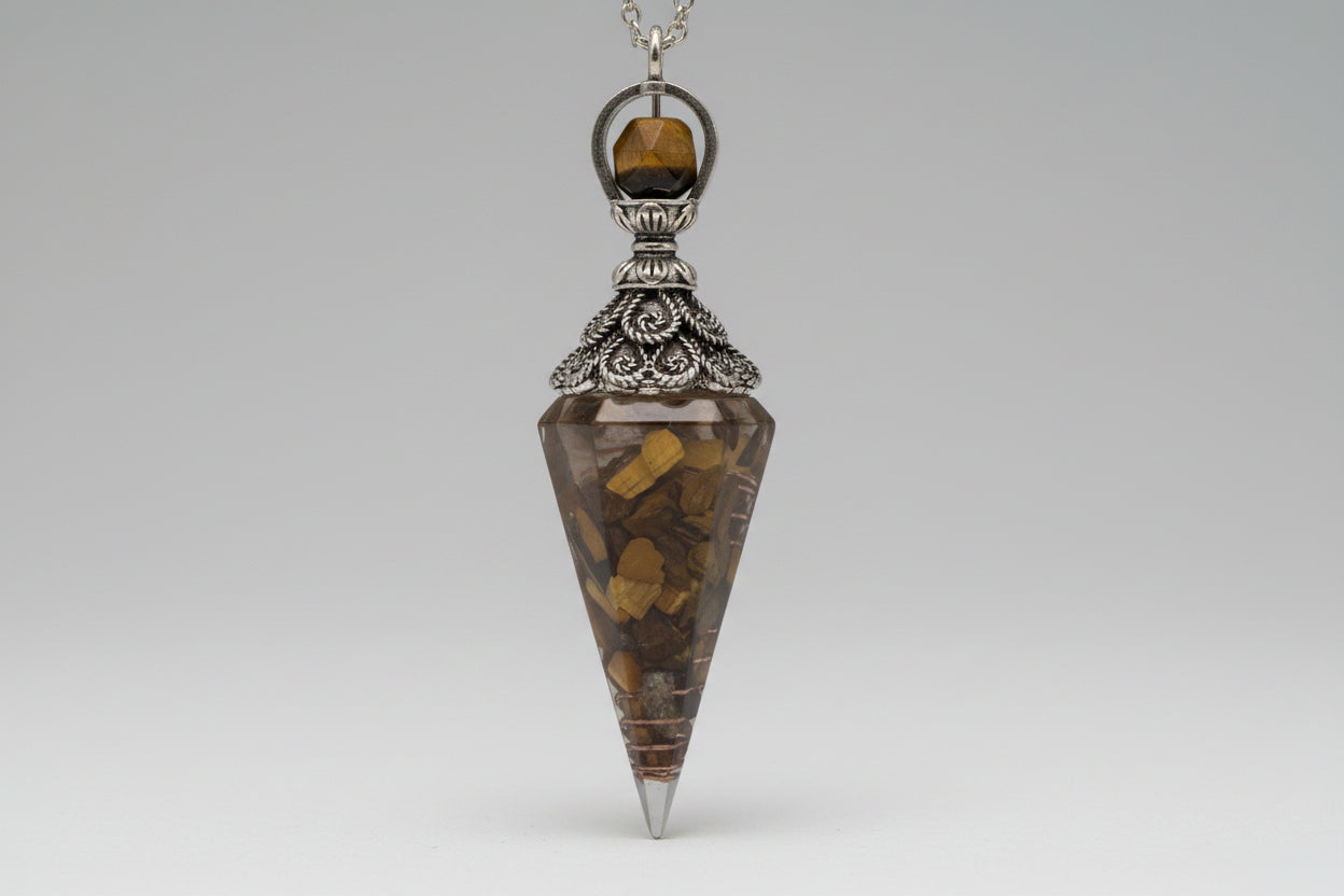 Tigers Eye Orgone Stone Pendulum 