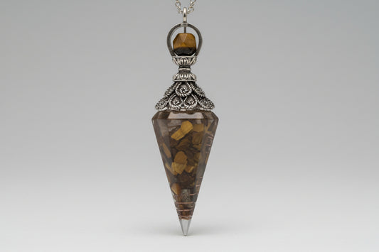 Tigers Eye Orgone Stone Pendulum 