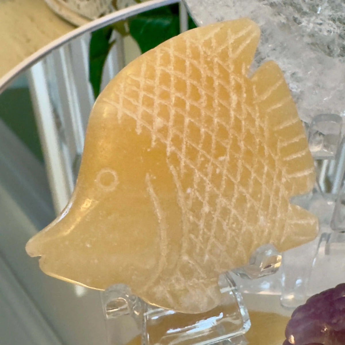 Clear Quartz Starfish bowl close-up