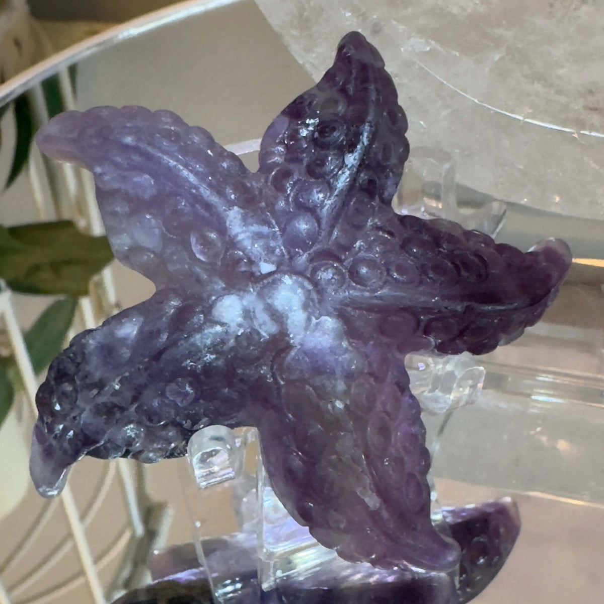 Clear Quartz Starfish bowl side view