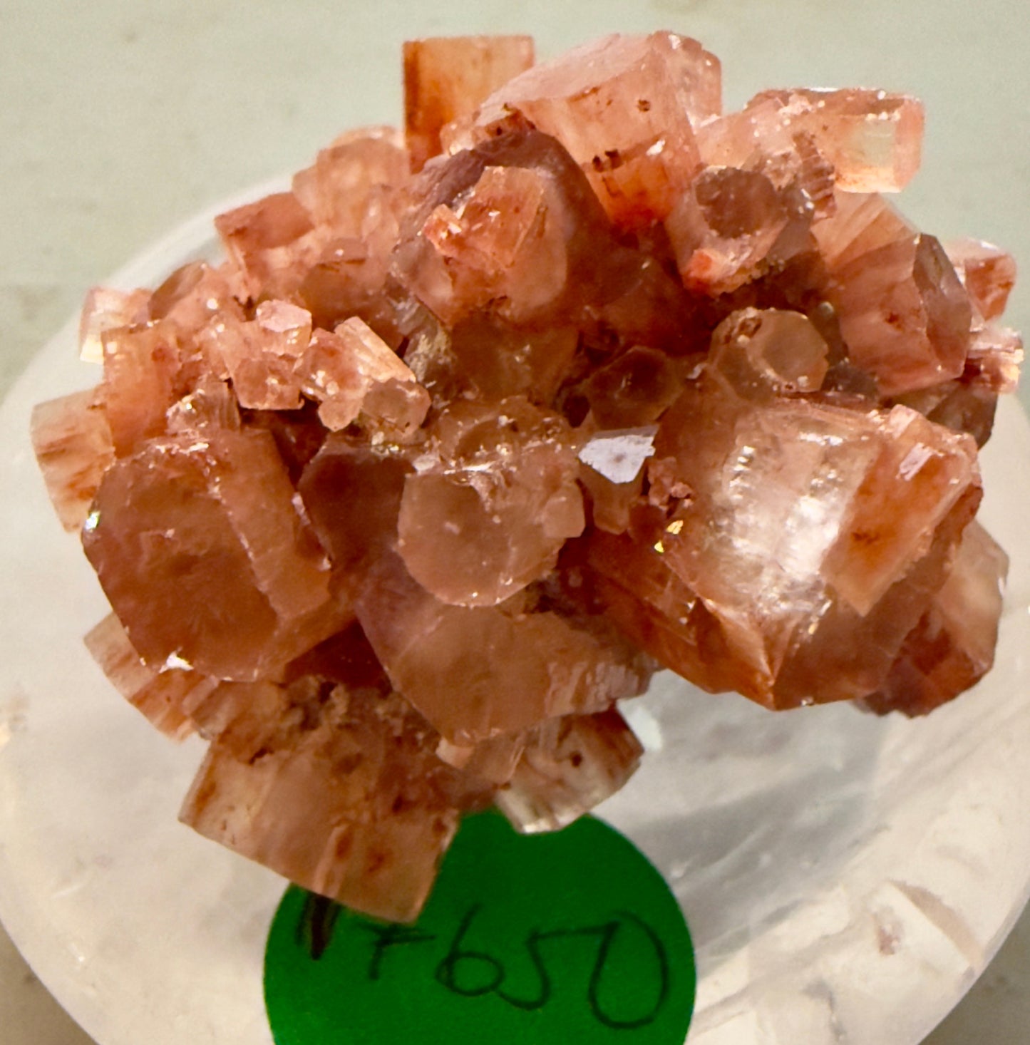 Aragonite Cluster 17650 - close up of dark orange and colors of iron details crystal cluster with Flos Ferri Main Street Crystals & Minerals