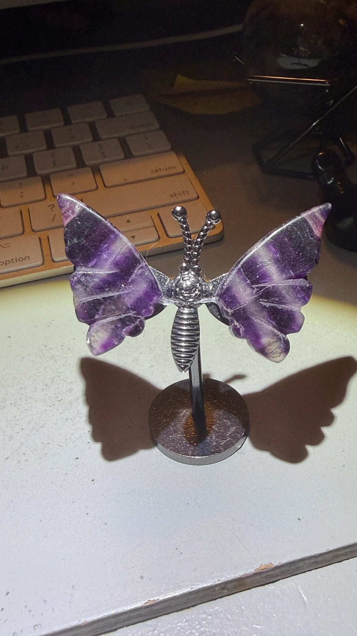 Main Street Crystals | Fluorite Mini Wings in Stand | Clarity | Wt 1.12 oz