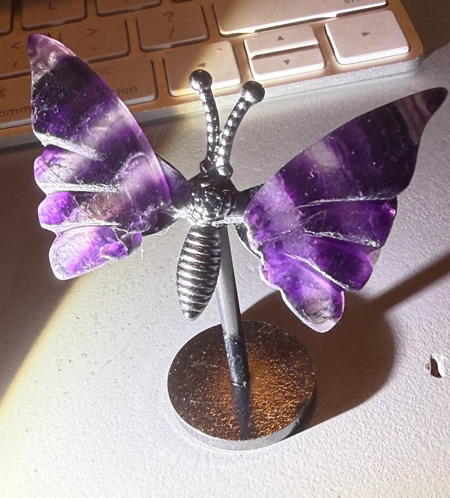 Main Street Crystals | Fluorite Mini Wings in Stand | Clarity | Wt 1.12 oz