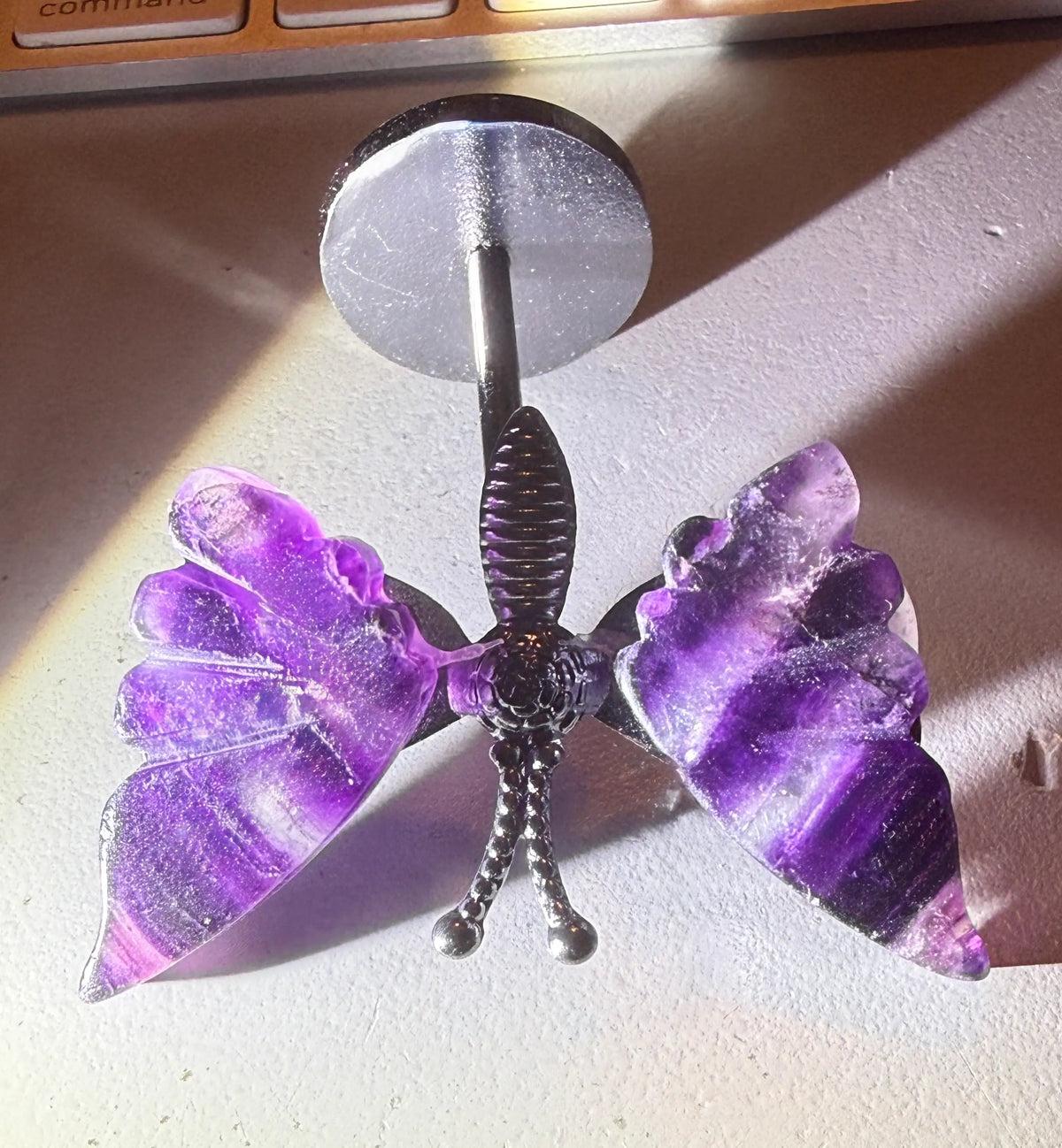 Main Street Crystals | Fluorite Mini Wings in Stand | Clarity | Wt 1.12 oz