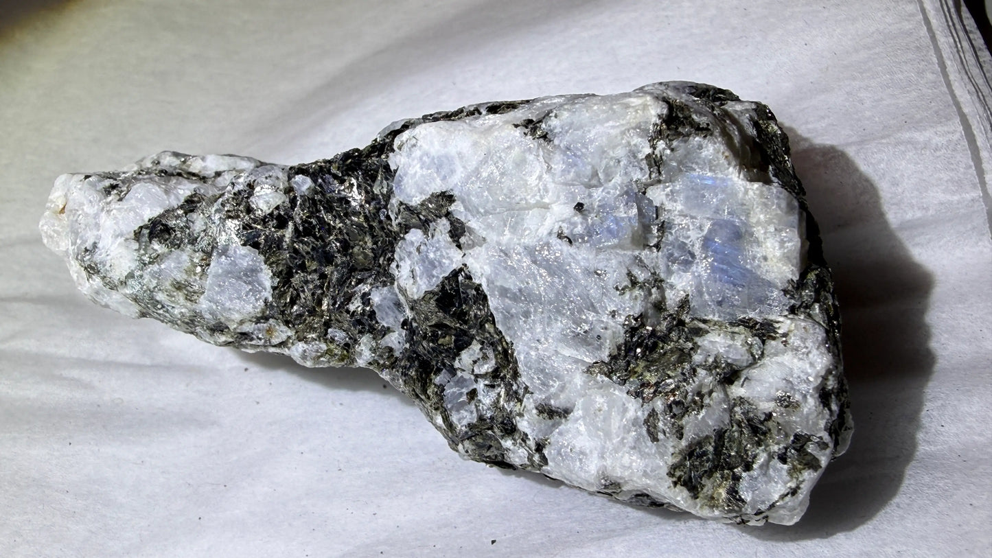 Rainbow Moonstone/Tourmaline Specimen — additional view 7