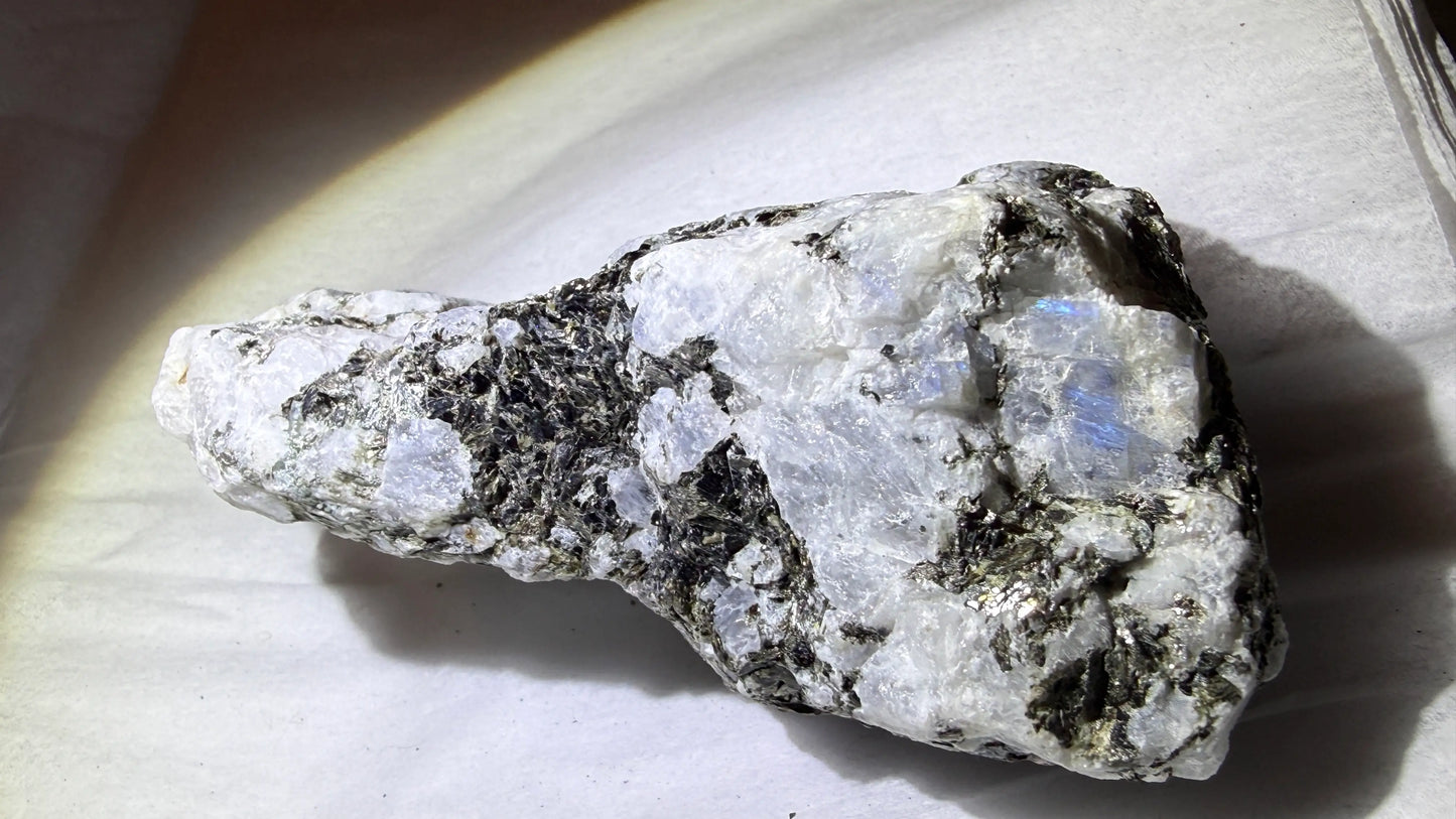 Rainbow Moonstone/Tourmaline Specimen — additional view 8