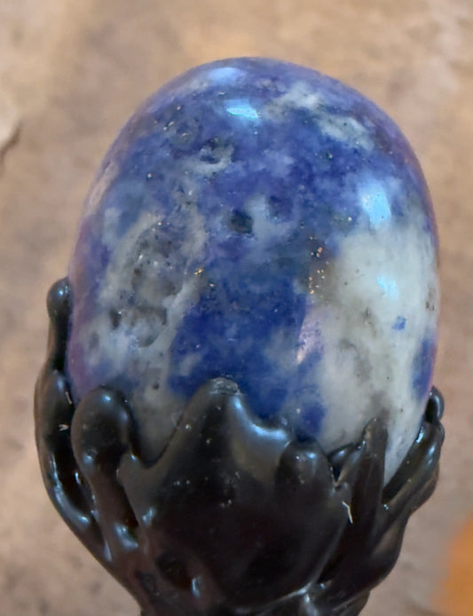 Lapis Lazuli scepter finial with witch charm detail