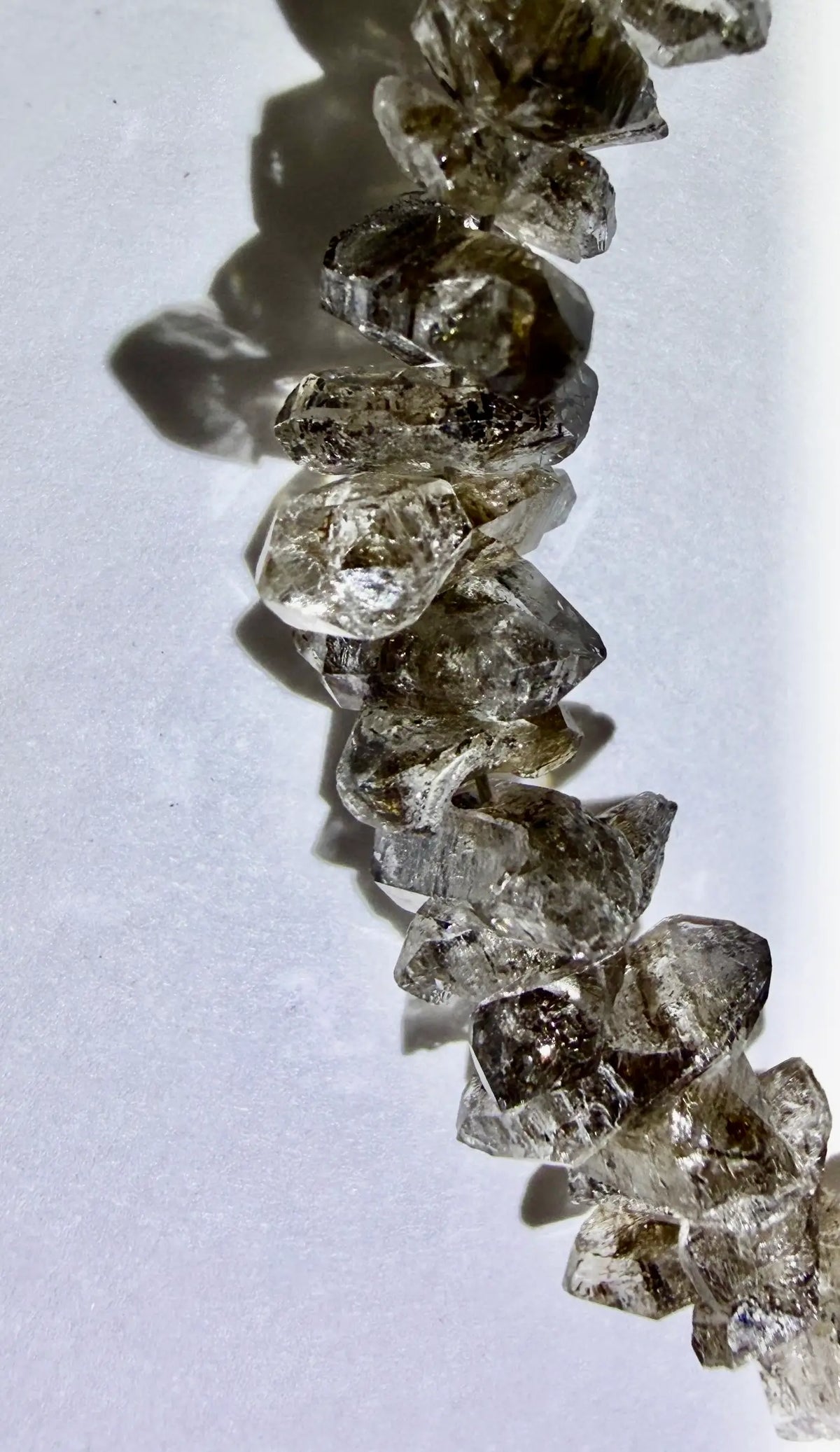 close up product photo herkimer dimond bracelet showing beautiful detail in each stone