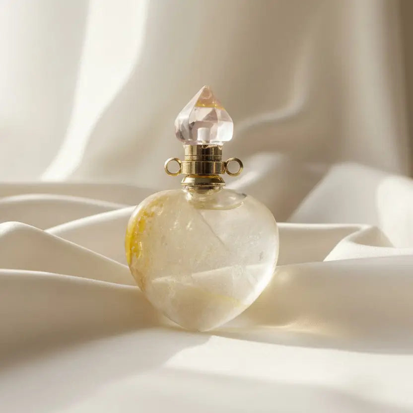 Golden Healer perfume / essential oil pendant heart shaped 