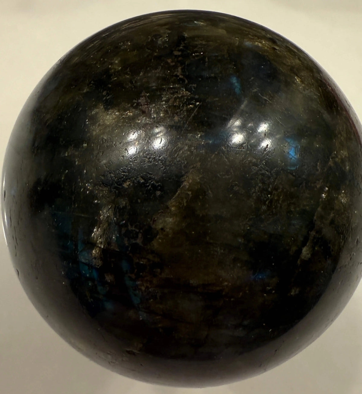 Madagascar Labradorite crystal sphere display view