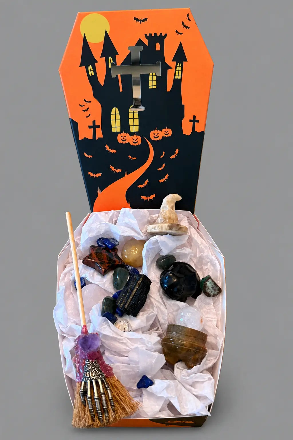 cute halloween gift set with paper decor box