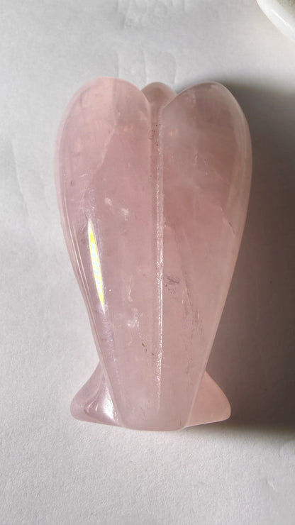 Rose Quartz Carved Angel | Chakra Alignment and Heart Chakra | Wt 1.12 oz
