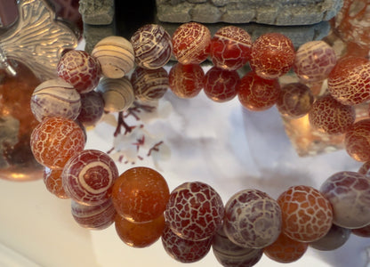 Money Agate bracelet with red banding patterns perfect for daily crystal healing and chakra balancing