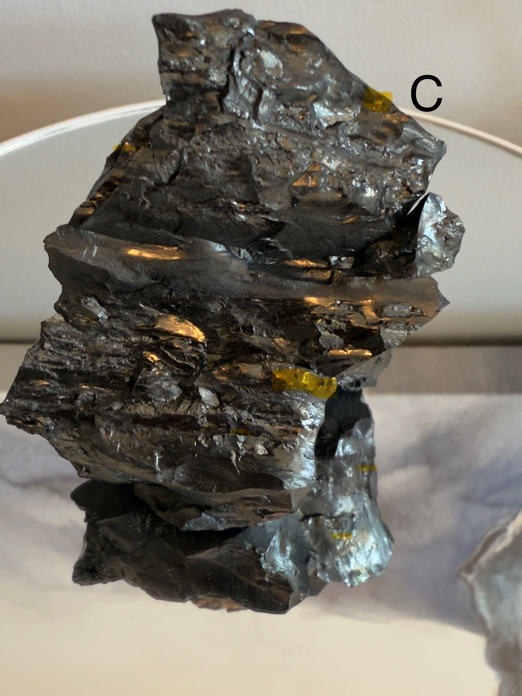 Natural shungite crystal healing stone for EMF protection, grounding, and energy balance