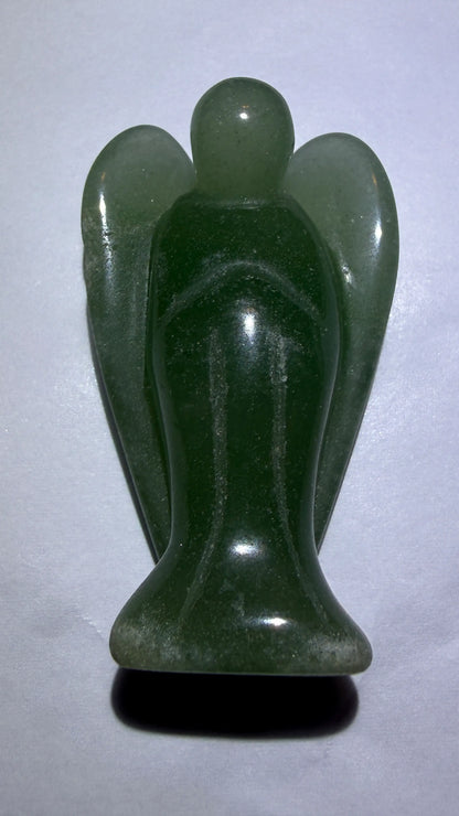 Green Aventurine Carved Angel | Chakra Alignment Heart | Wt 1.12 oz