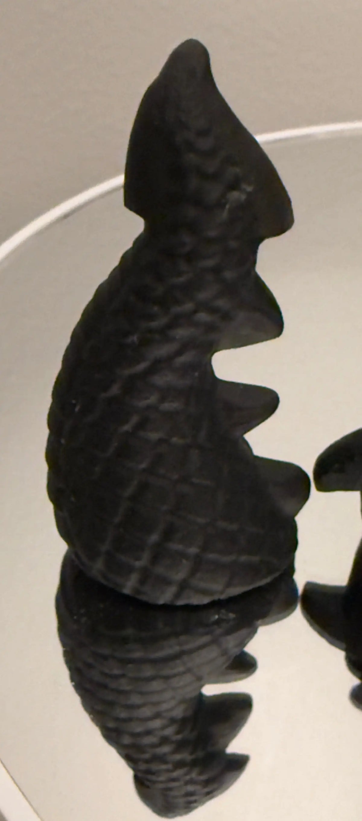 Black Obsidian Dragon carving 3 piece set full display