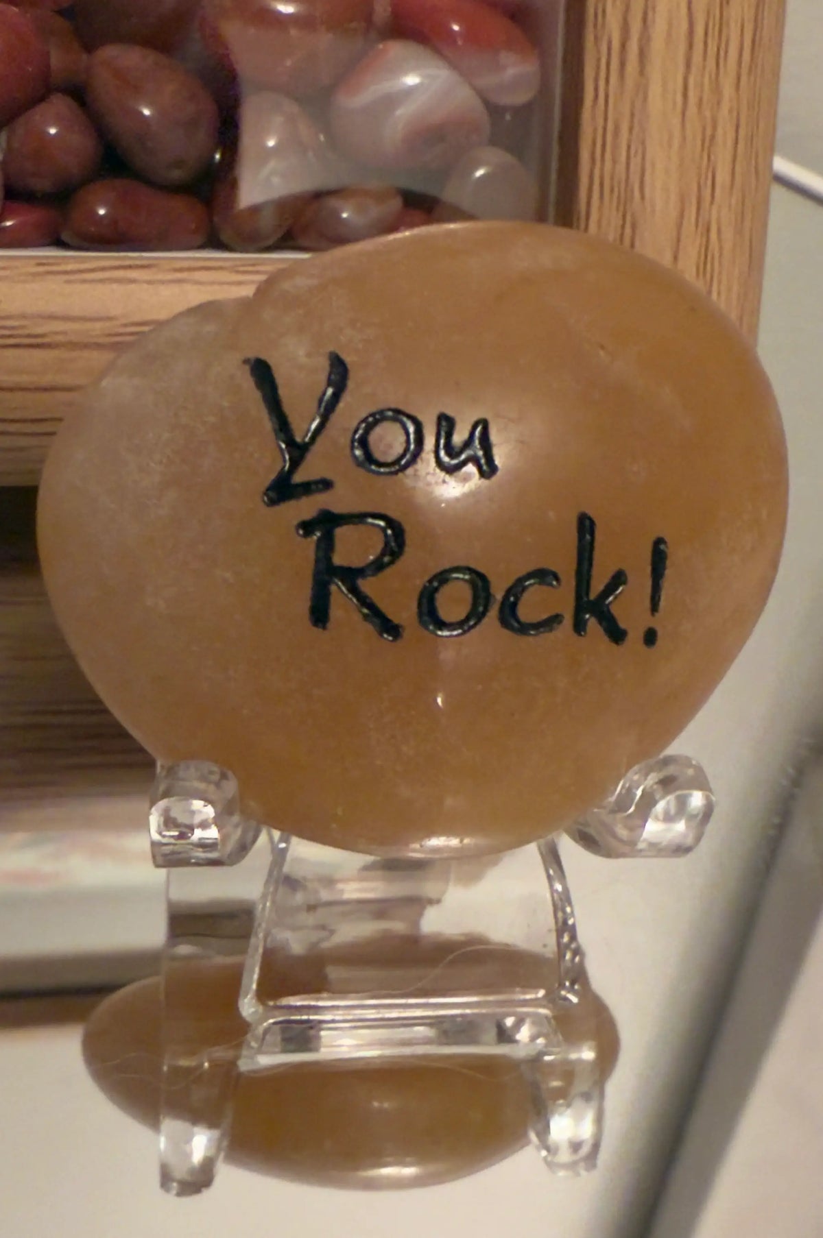 Harvest Heartland Acres Orange Calcite inspiration stone display