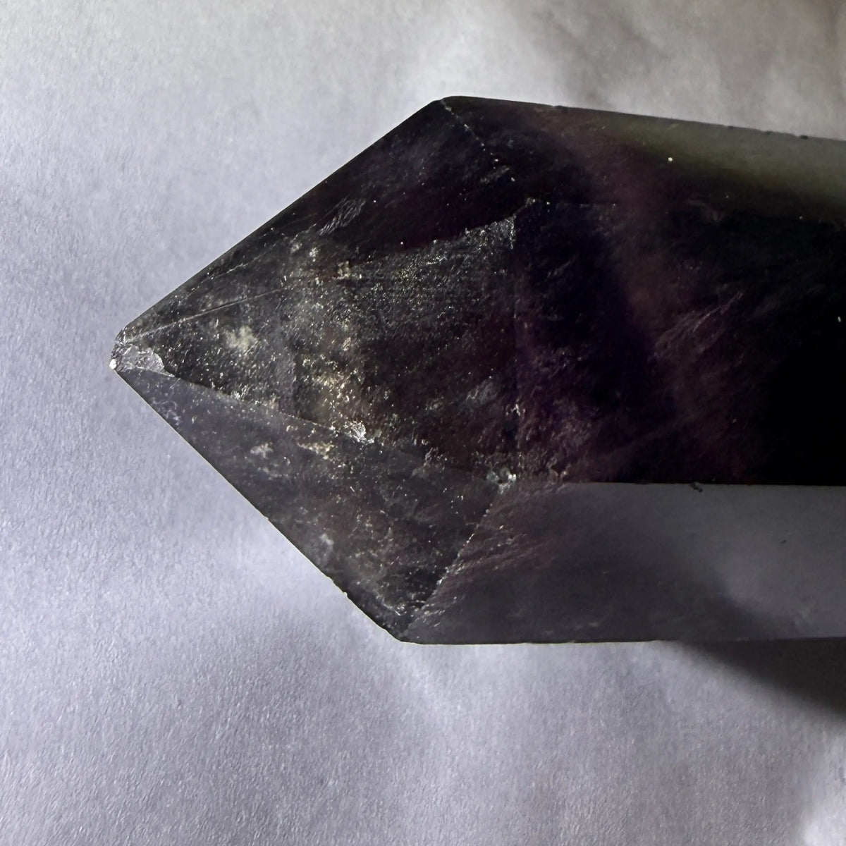 rainbow fluorite double point tip not perfect