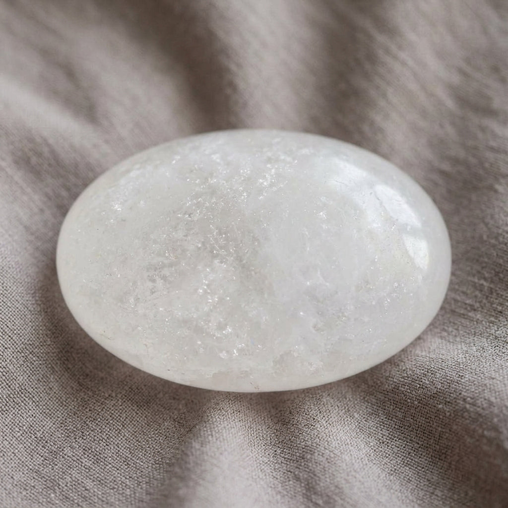 Milky Quartz Palm Stone Natural Rainbows