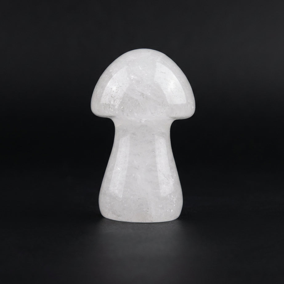 Cute photo carved mushroom, made from milky quartz stone
