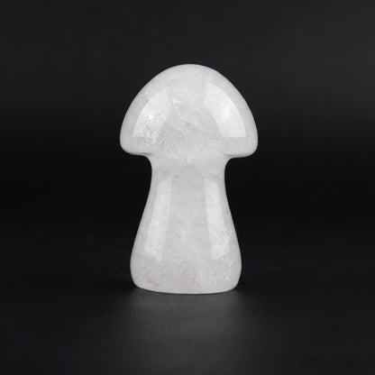 Cute photo carved mushroom, made from milky quartz stone