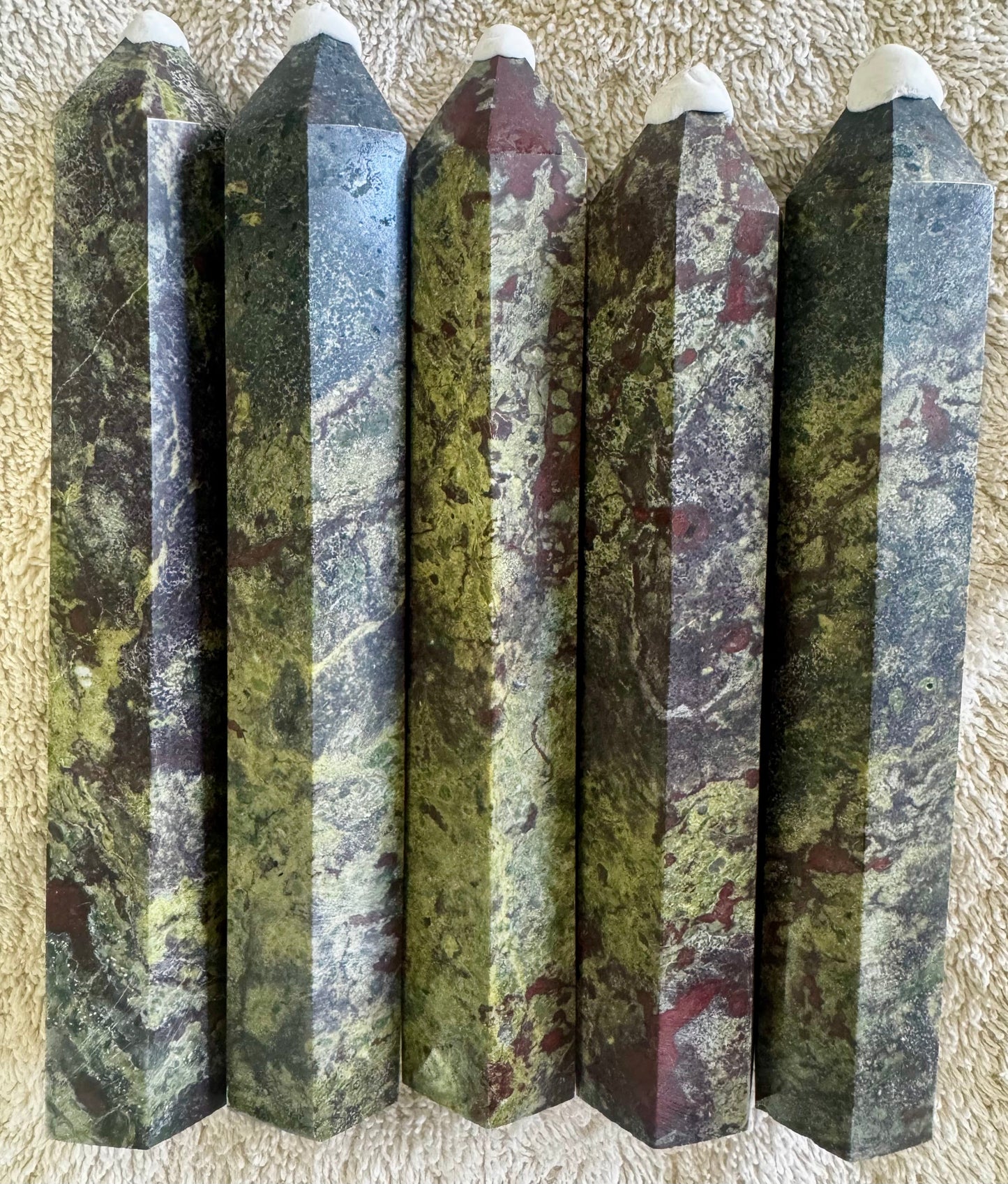 Dragon Bloodstone Jasper Towers - Main Street Crystals & Minerals