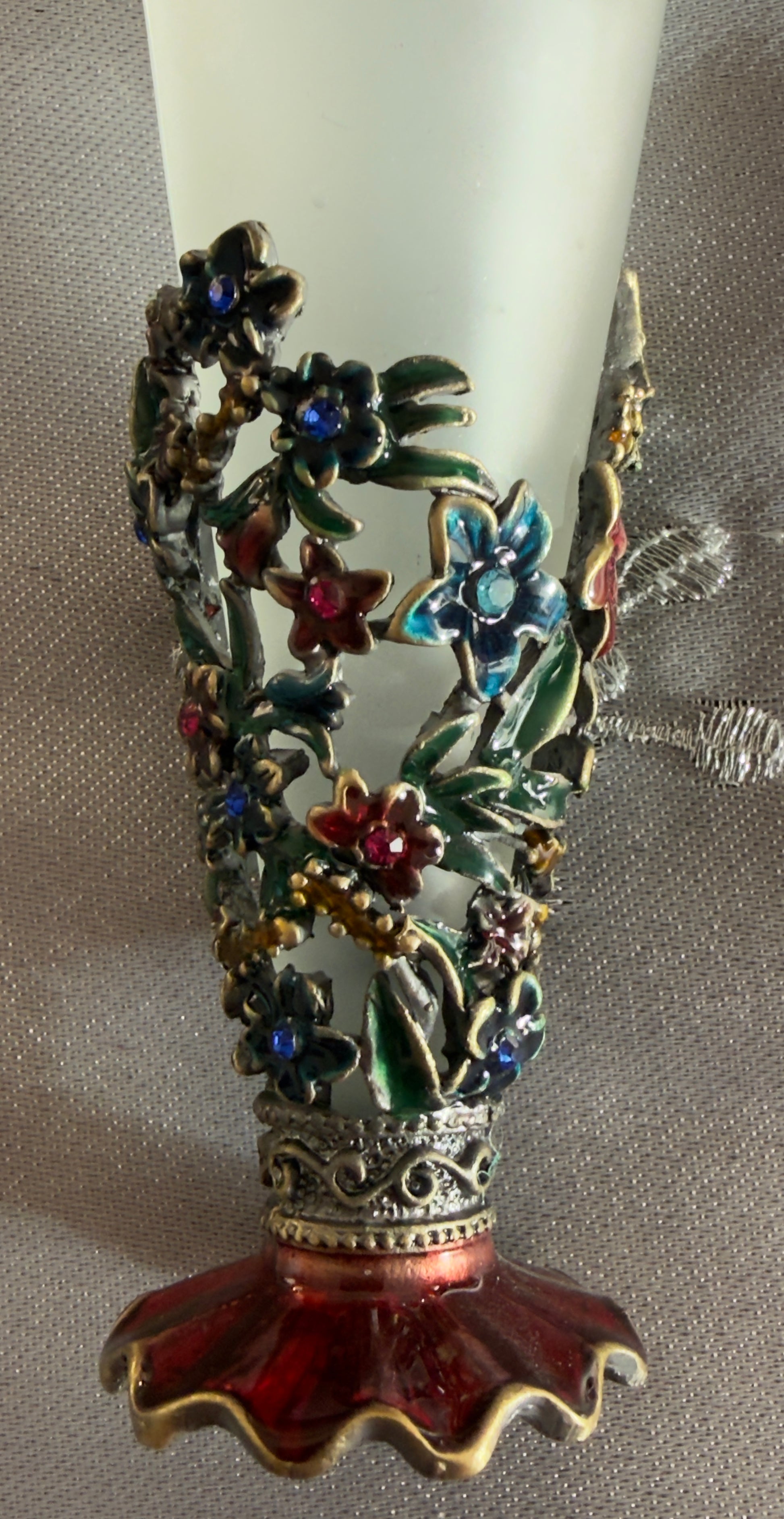 Close up of fragrance bottle baroque 