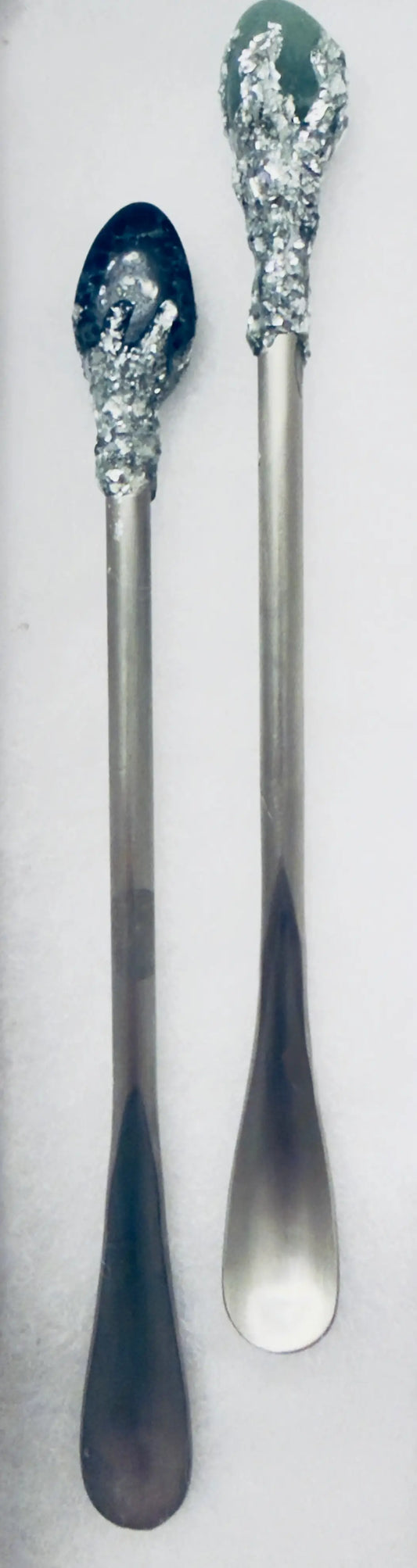 Apothecary Spoons with silver and crystal