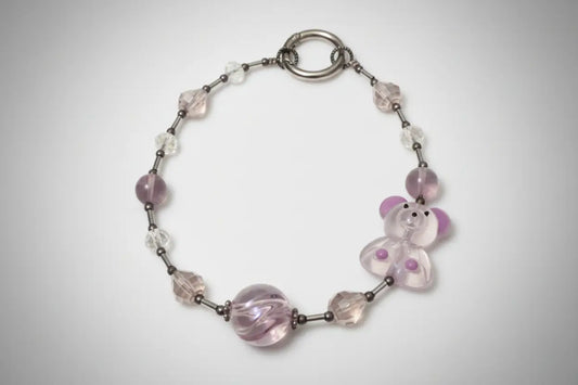 Bear Cell Phone or Handbag Charm with Resin Bear and glass beads