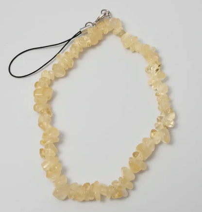 Genuine Citrine Crystal Chip Phone Wristlet