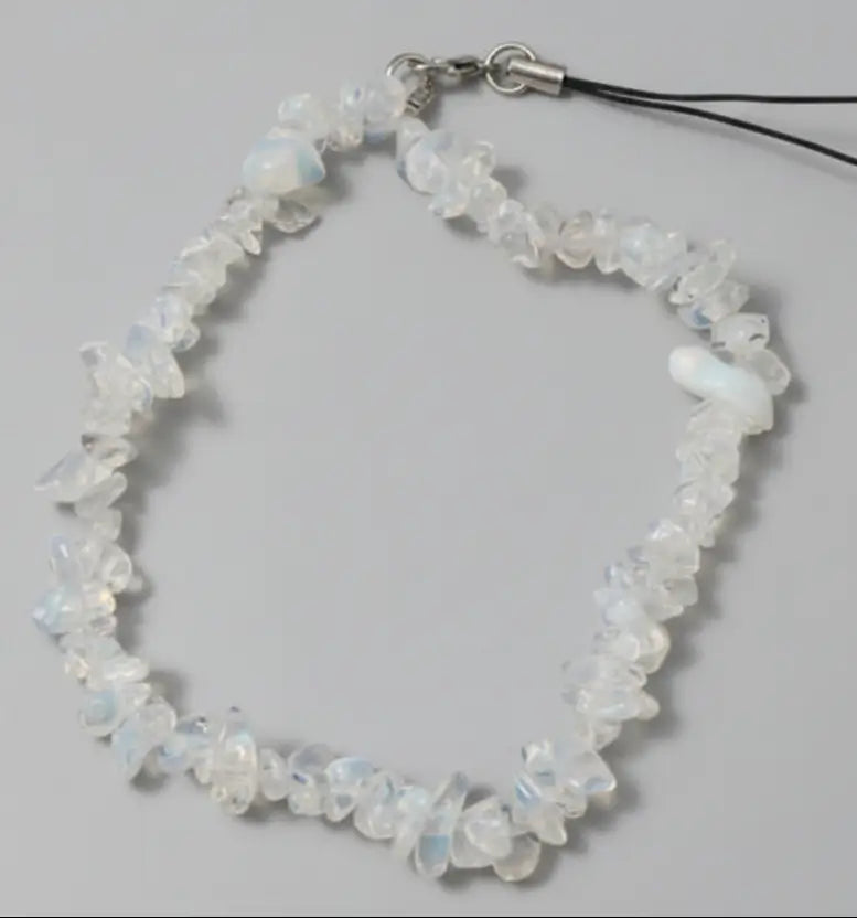 Clear Quartz Crystal Chip Phone Wristlet