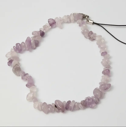 Amethyst Crystal Chip Phone Wristlet